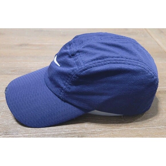 Vtg Nike Panel Swoosh Logo Lightweight Running Outdoor Hiking Hat Cap Blue - Picture 2 of 9